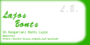 lajos bonts business card